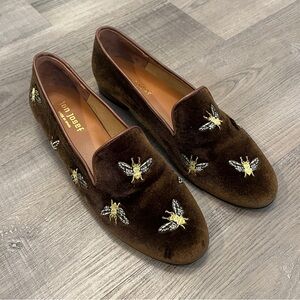 Jon Josef Women’s Brown Velvet Bee Loafers  Slip-on Shoes